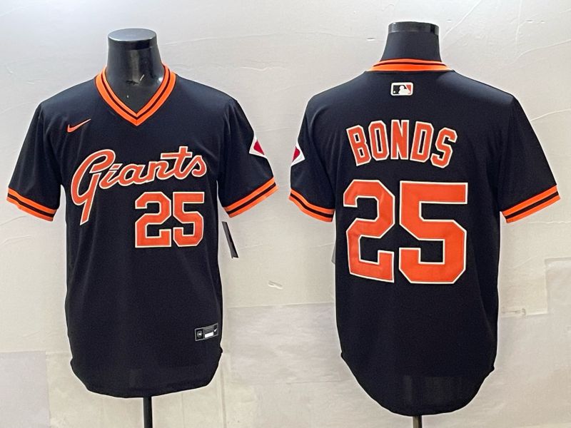 Men San Francisco Giants #25 Bonds Black Throwback Nike MLB 2025 Jersey 01->san francisco giants->MLB Jersey